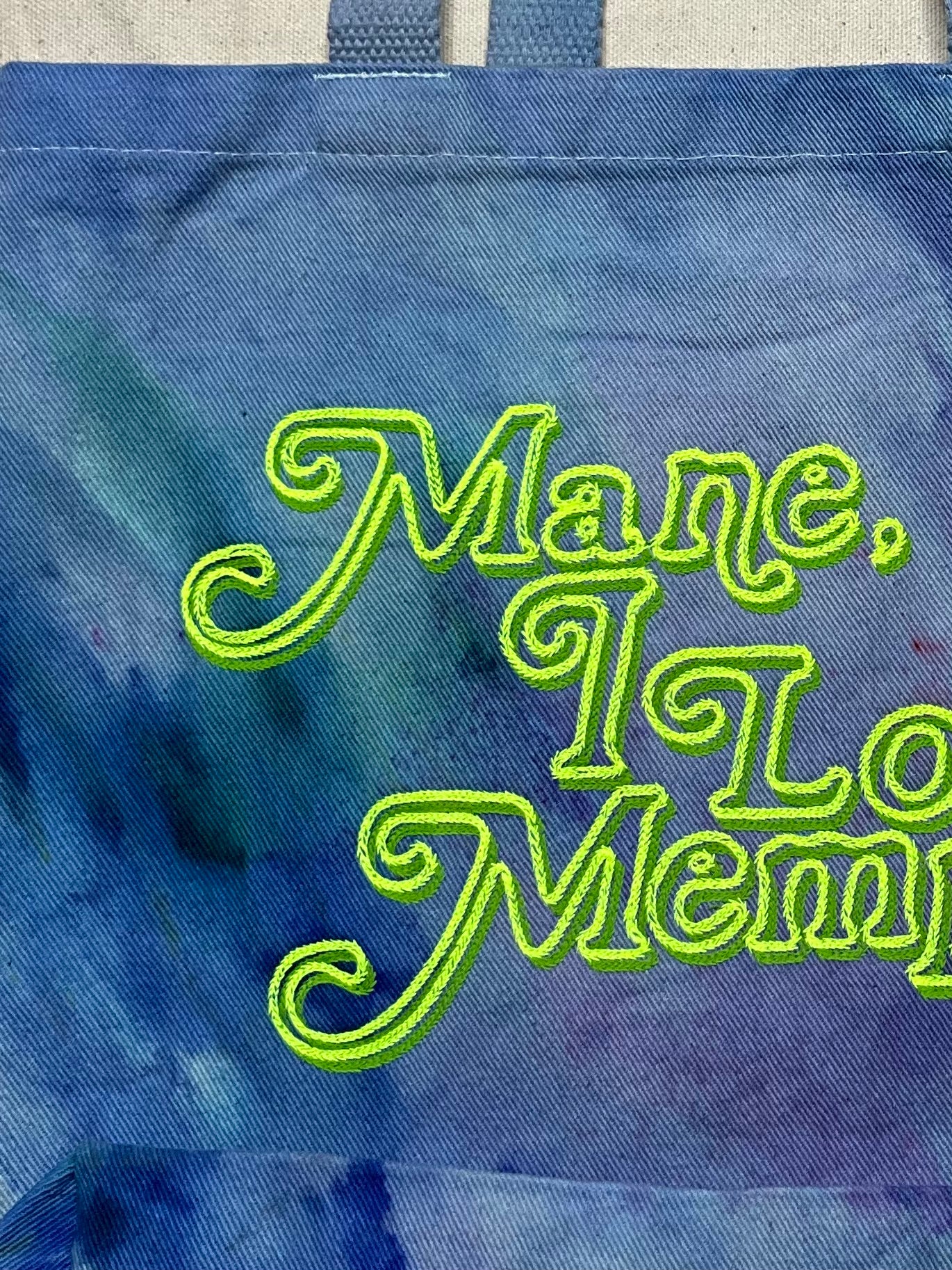 “Mane, I Love Memphis!” Trippy Glow Tote, Lemon-Lime